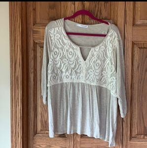 Maurices 3/4 sleeve boho top
